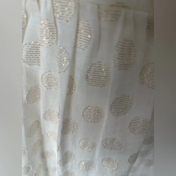 Maeve Anthropologie Size 6 Cream Gold Polka Dot Dress Pockets Sleeveless Vintage - Picture 11 of 15